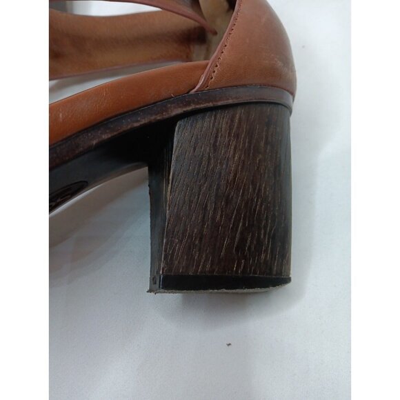 Sofft Parminda Cymbal Sandal Women's 8 M Brown Wood 2.5" Chunky Heel Cut Outs - Picture 9 of 11